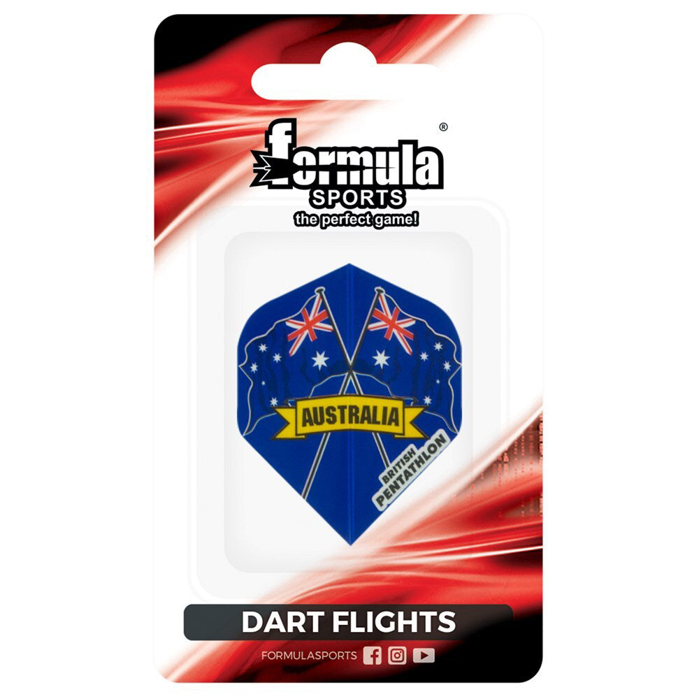 8x 3pc Formula Sports Australian Flag Dart Flights Standard Set Assorted