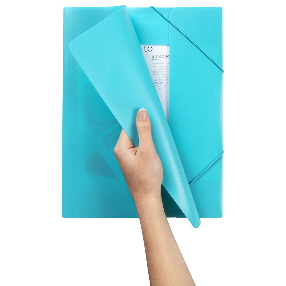 4PK Marbig Document A4 File Organiser w/ Elastic - Marine