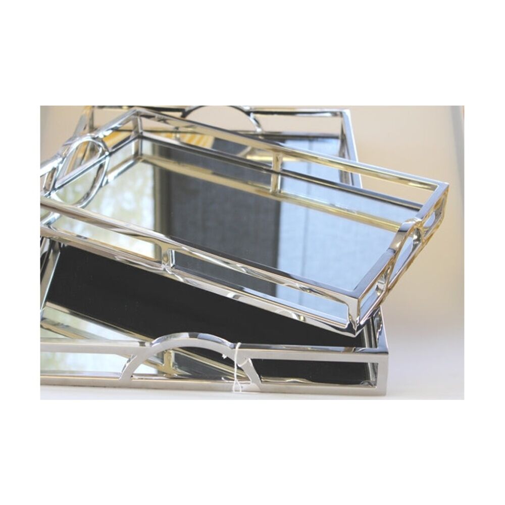SS Collective Small Rectangle Arch Handle Serving Tray Mirror Finish 41cm