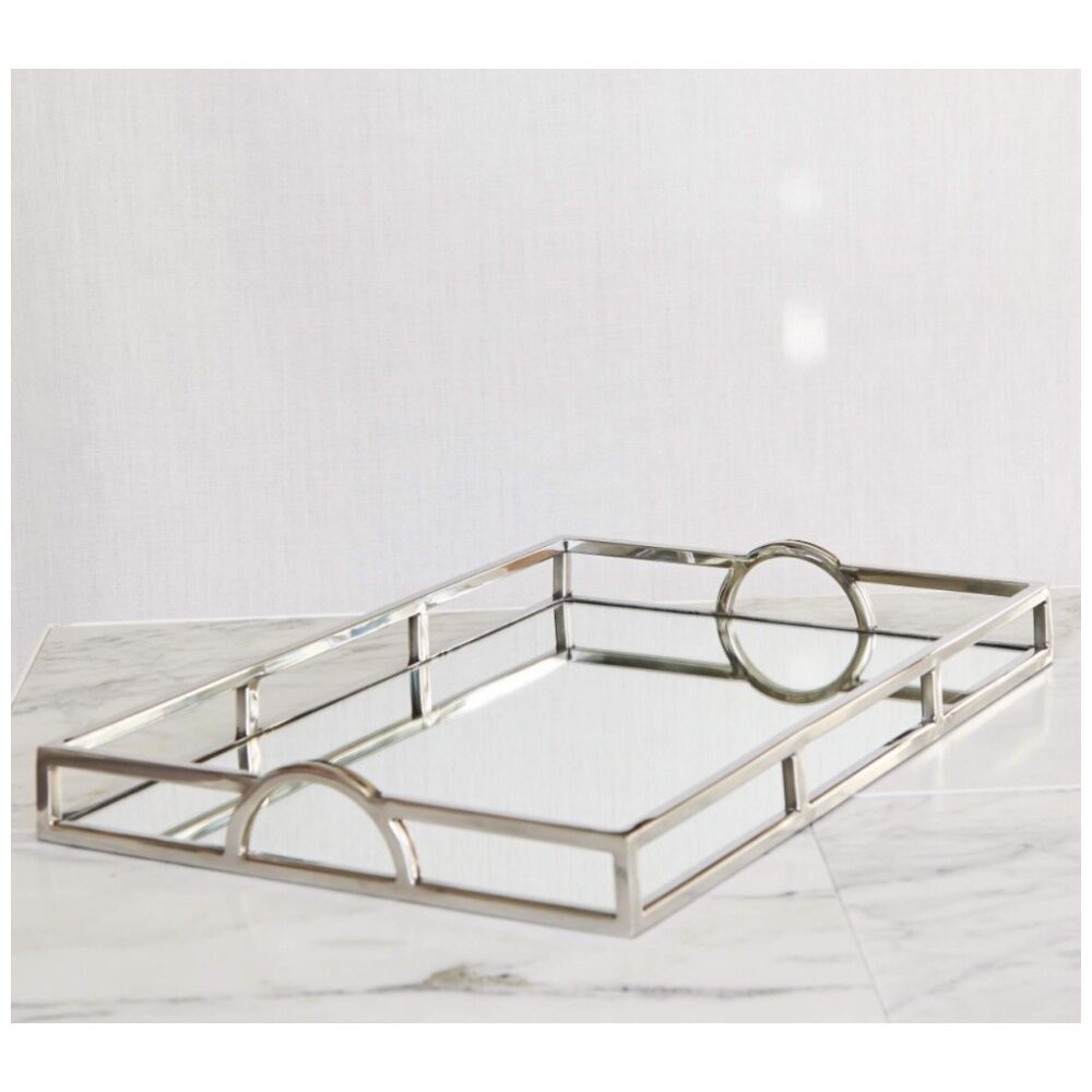 SS Collective Small Rectangle Arch Handle Serving Tray Mirror Finish 41cm