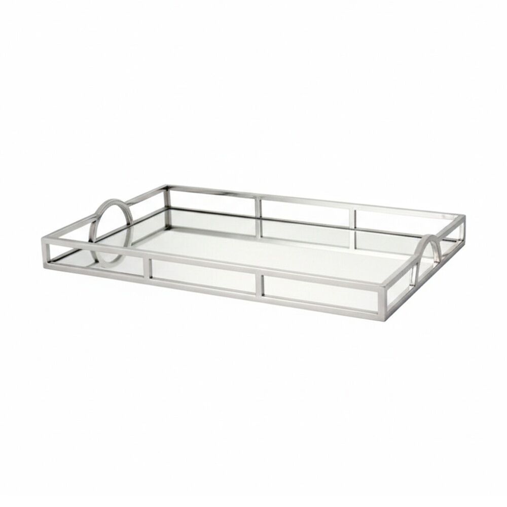 SS Collective Small Rectangle Arch Handle Serving Tray Mirror Finish 56cm