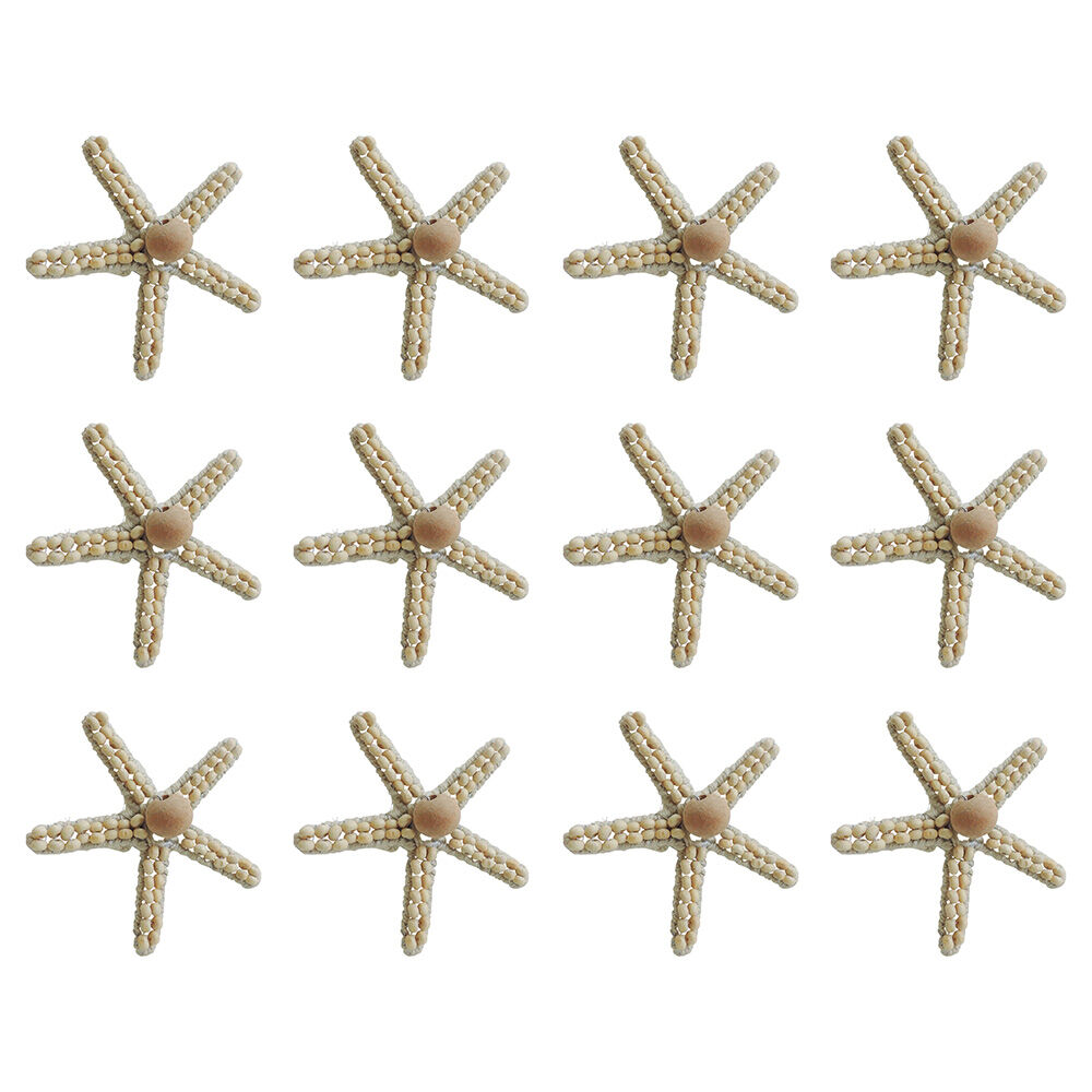 12PK Annabel Trends Napkin Ring Seaside Starfish 12x8cm - White