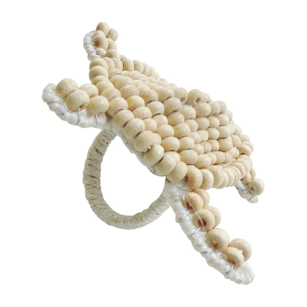 6PK Annabel Trends Napkin Ring Seaside Turtle 12x8cm - White