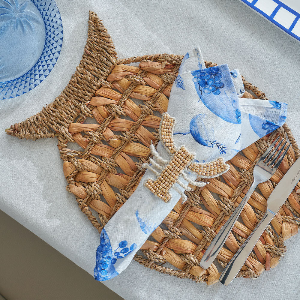6PK Annabel Trends Napkin Ring Seaside Turtle 12x8cm - White