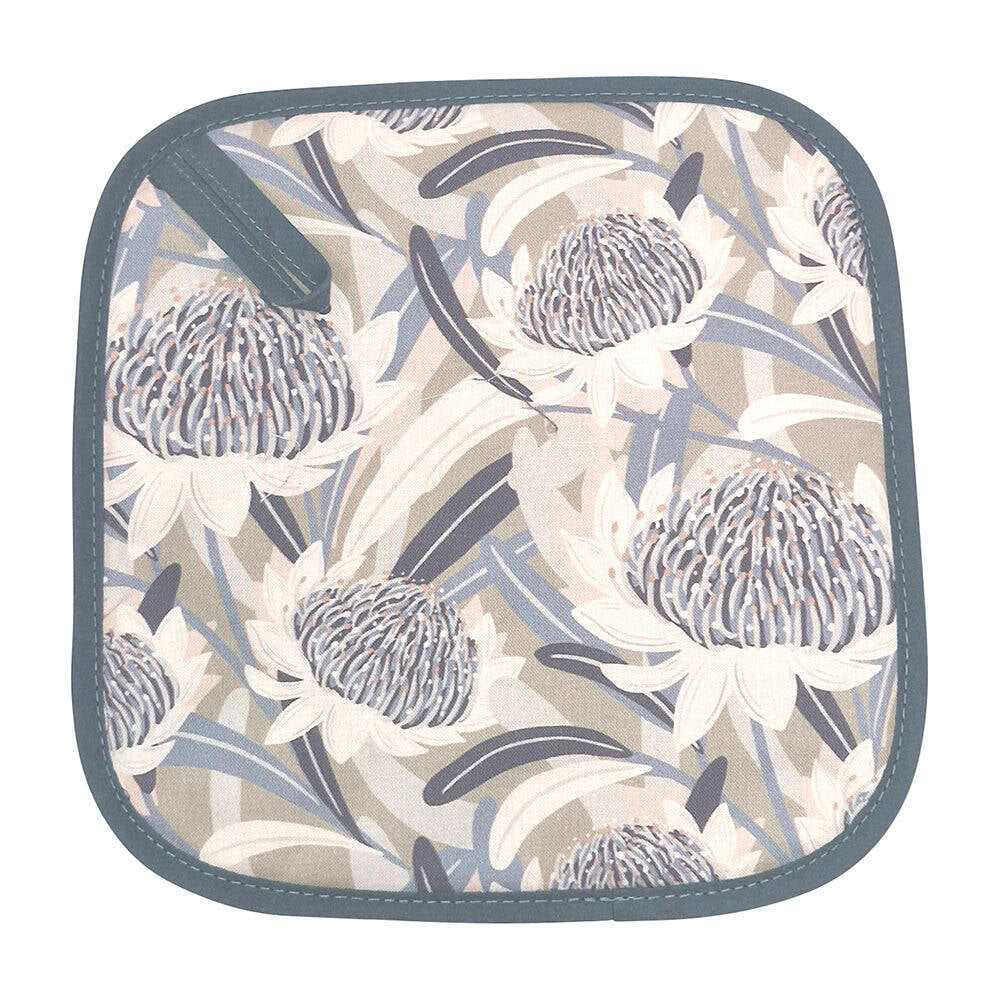 3PK Annabel Trends Cotton Pot Holder 20cm Square - Waratah Blue