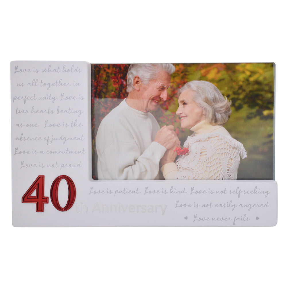 2PK Gibson Gifts 40th Anniversary Frame Home Decor 6x4"