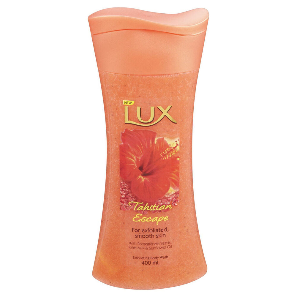 12PK Lux 400ml Exfoliating Body Wash Tahitian Escape Skin Shower Bath Care