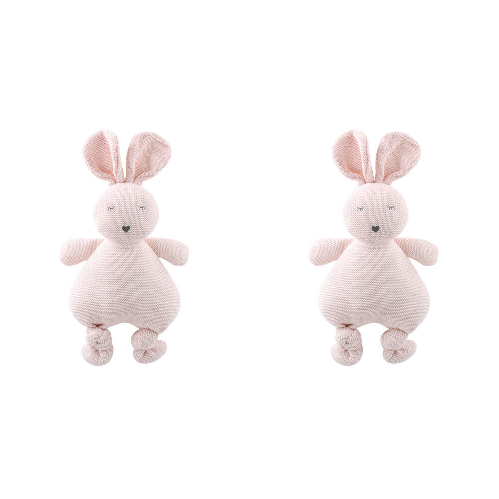 2PK The Peanutshell Knitted Bunny Plush Stuffed Animal Toy 30cm Pink 0+