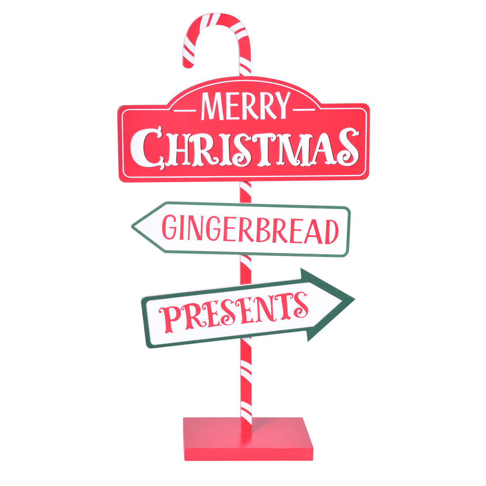 2PK Gibson Gifts Merry Christmas Decoration Tabletop Sign Post 120x290x570mm