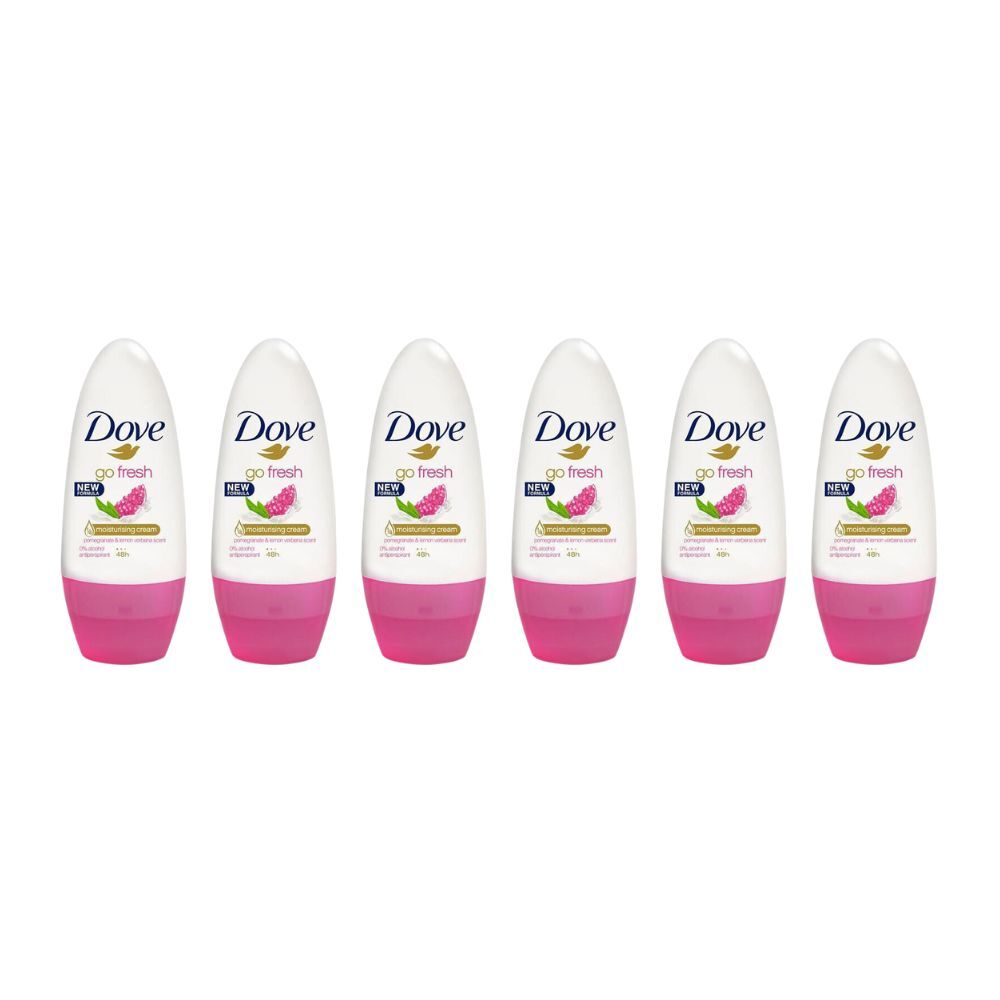 6PK Dove Women Roll On Deodorant 50ml Pomeganate & Lemon Verbana