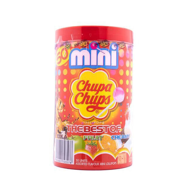 6x 50pc Chupa Chups Mini Lollipops Tube Assorted Flavour Candy Lollies
