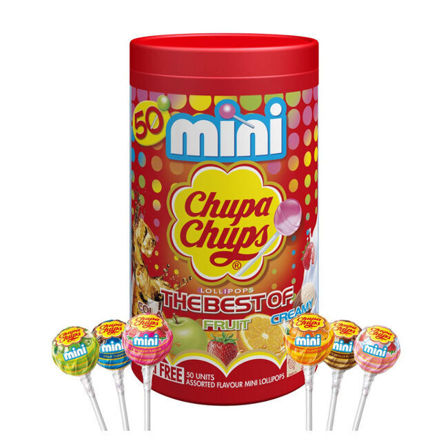 6x 50pc Chupa Chups Mini Lollipops Tube Assorted Flavour Candy Lollies