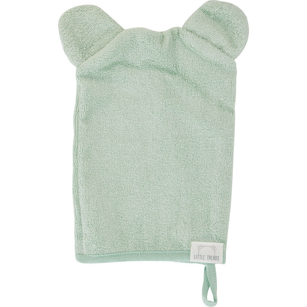 2PK Annabel Trends Little Trends Wash Mitt Bear Ears 22cm Moss