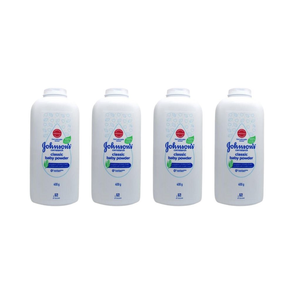 4PK Johnson's Classic Baby Powder Cornstarch 400g Gentle & Soothing Skin Care