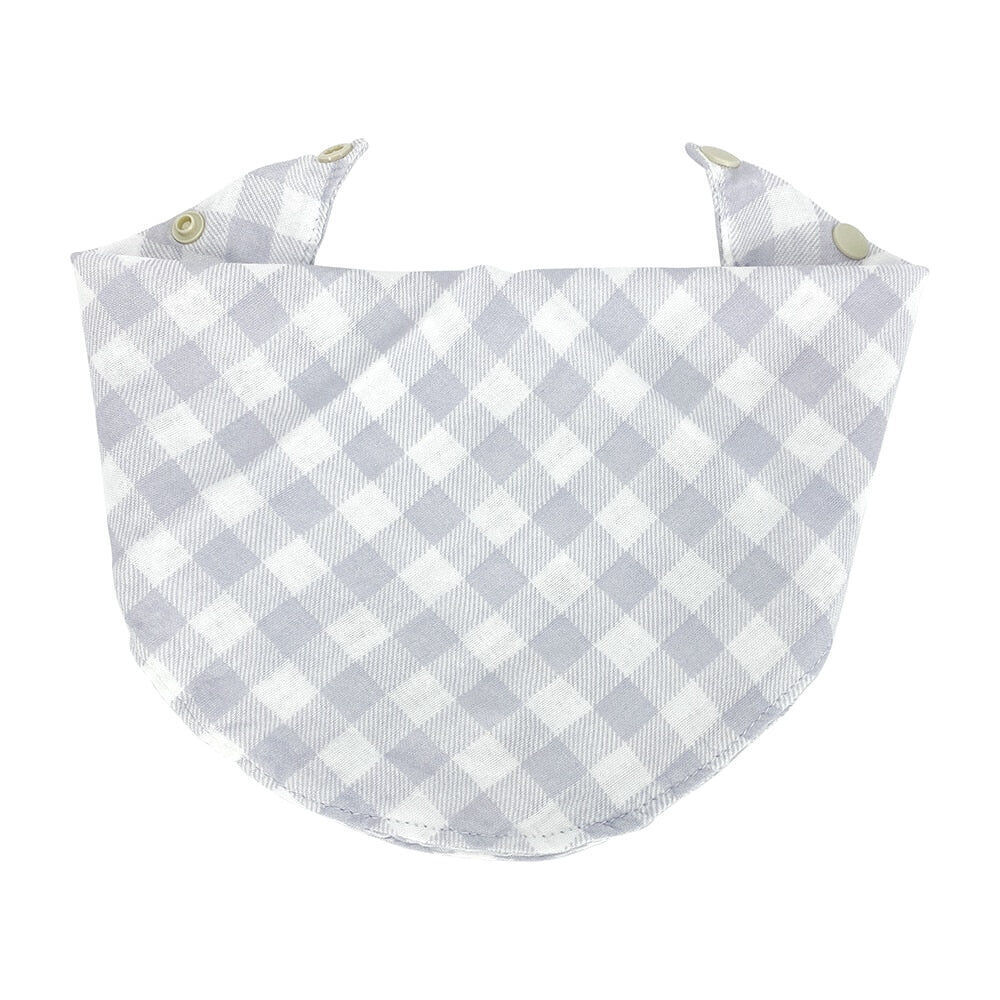 2PK Annabel Trends Muslin Neck Bib Gingham 30x30cm Cool Grey