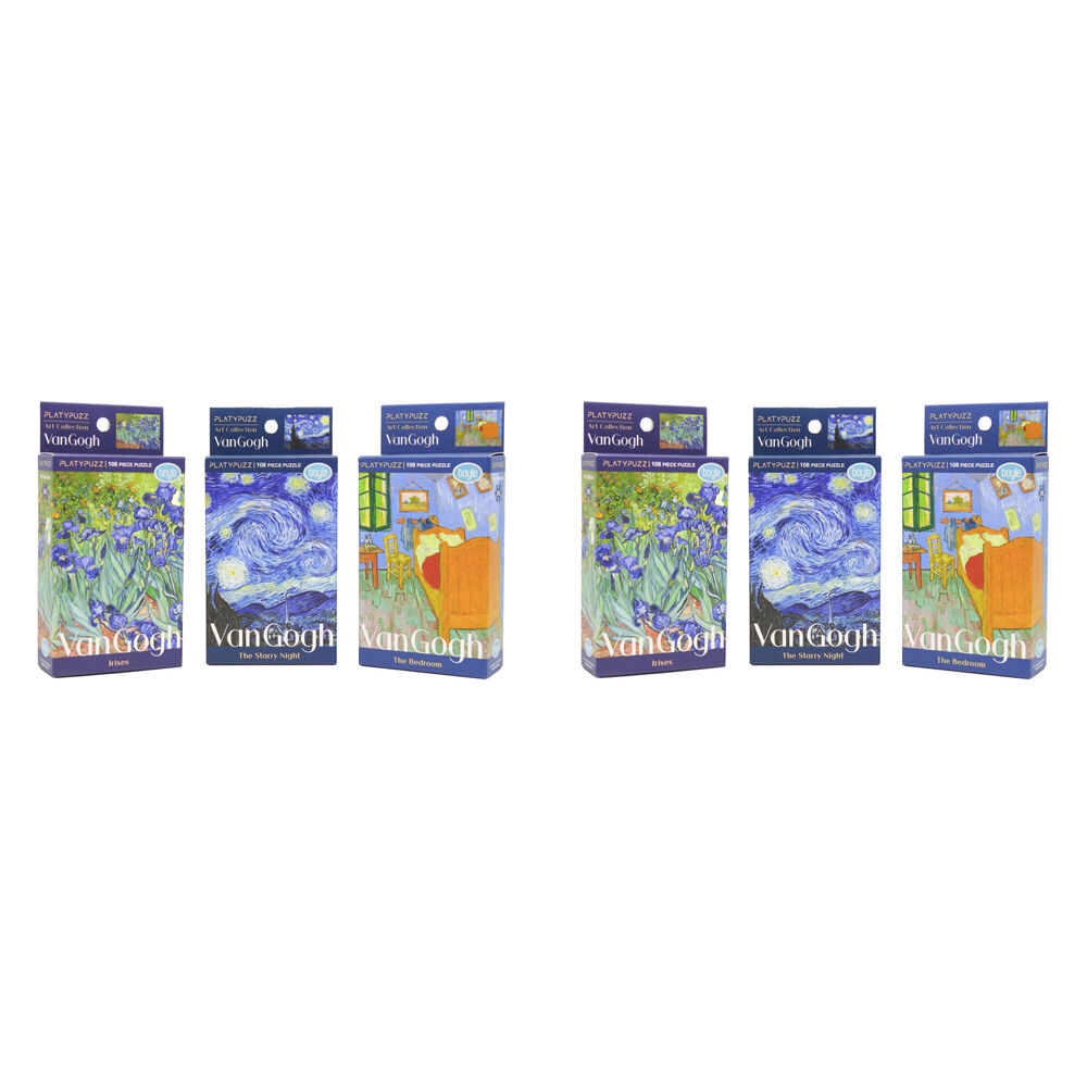 2x 3pc Platypuzz Jigsaw Puzzle Jigsaw Puzzle Van Gogh Art Set 108 Pcs