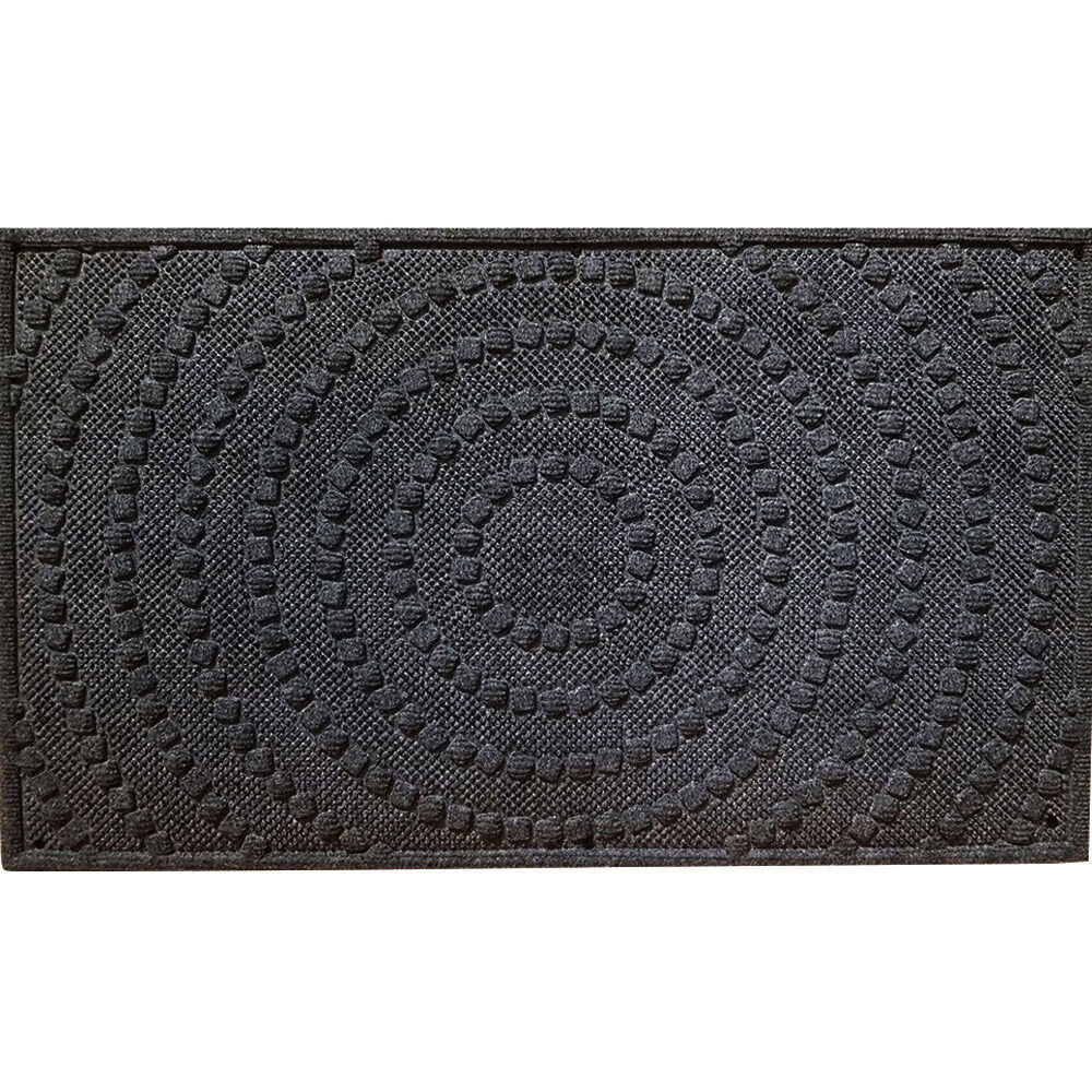2PK Solemate Marine Dark Grey Circles 45x75cm Stylish Outdoor Entrance Doormat