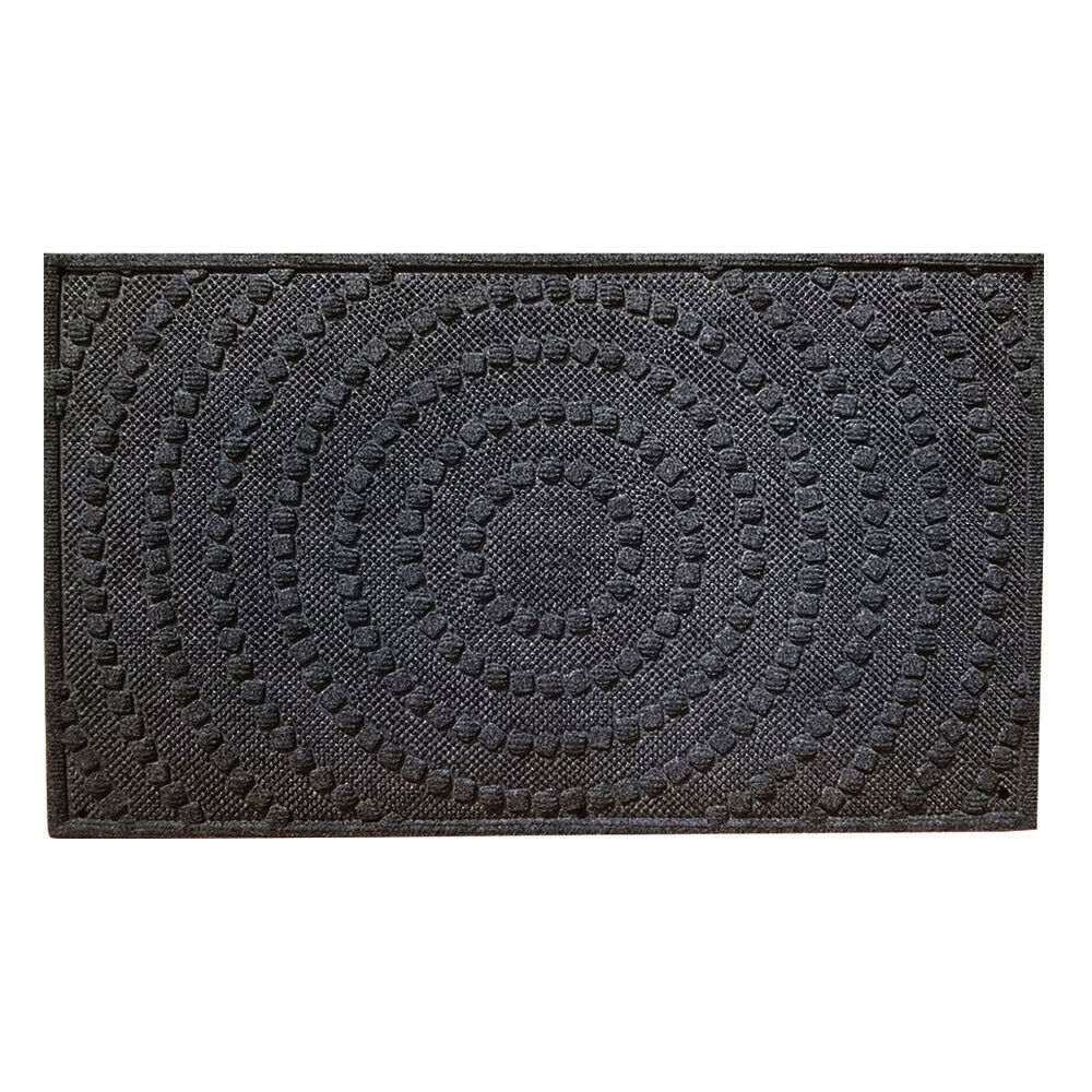 2PK Solemate Marine Dark Grey Circles 45x75cm Stylish Outdoor Entrance Doormat