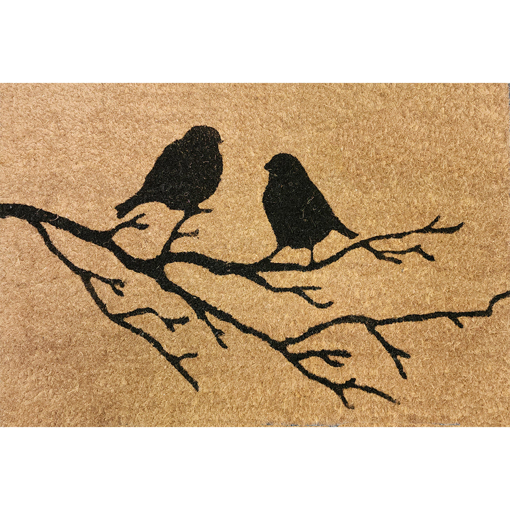 2PK Solemate PVC Bk Birds on Branch 40x60cm Stylish Durable Front Doormat