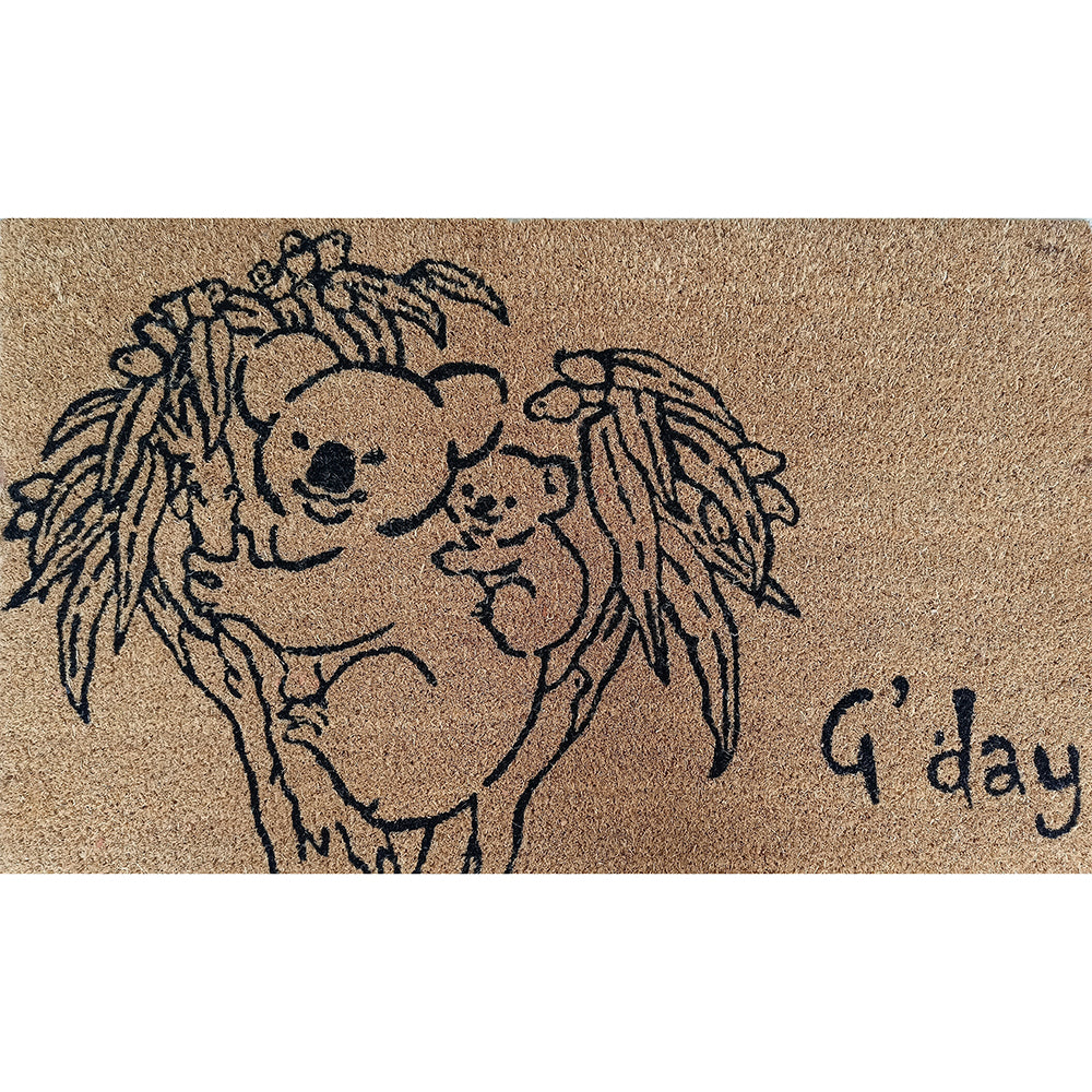 2PK Solemate PVC Backed C Koala 40x60cm Stylish Durable Front Doormat