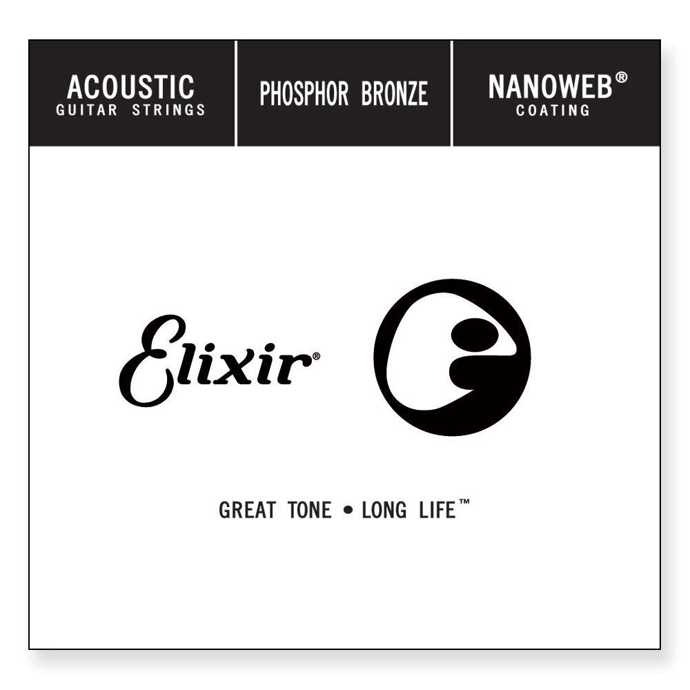 3PK Elixir #14156 Acoustic Nanoweb Phosphor Bronze 0.056 Single String