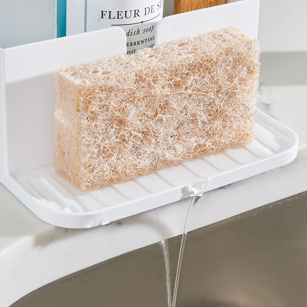 2PK iDesign Classic Plastic Sink Caddy w/ Tray Kitchen/Bathroom Organiser White