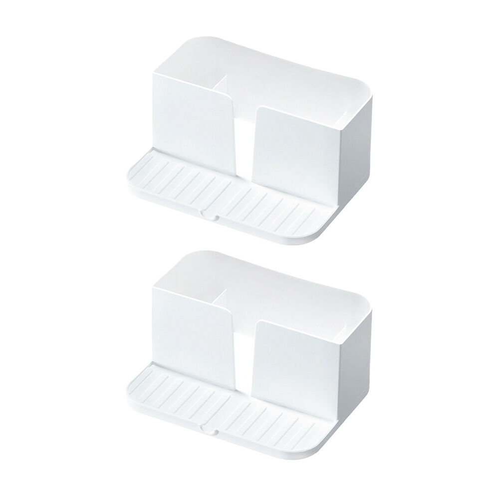 2PK iDesign Classic Plastic Sink Caddy w/ Tray Kitchen/Bathroom Organiser White
