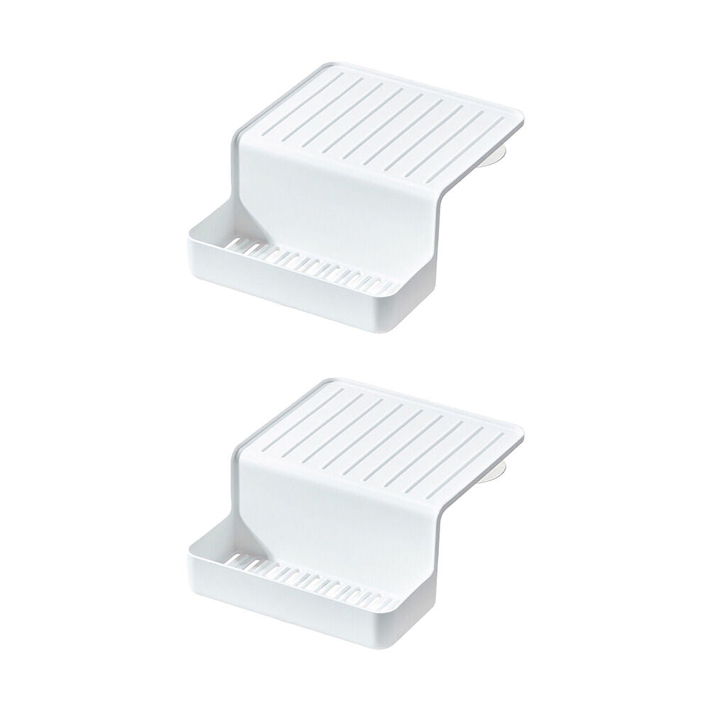 2PK iDesign Classic Plastic Double Suction Sink Caddy - White
