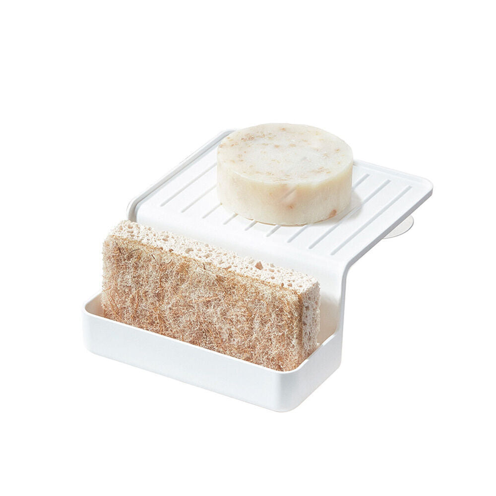 2PK iDesign Classic Plastic Double Suction Sink Caddy - White