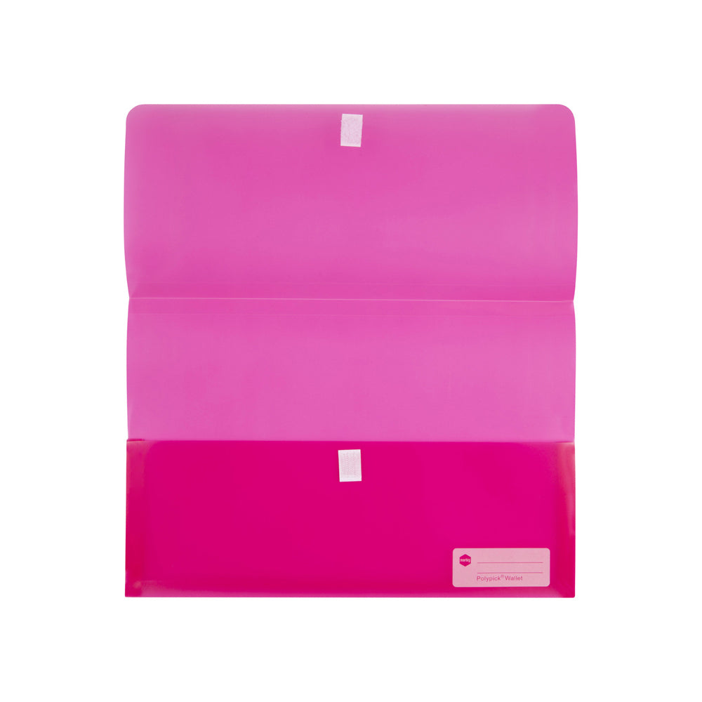 4PK Marbig Polypick Translucent Foolscap Document Wallet - Pink