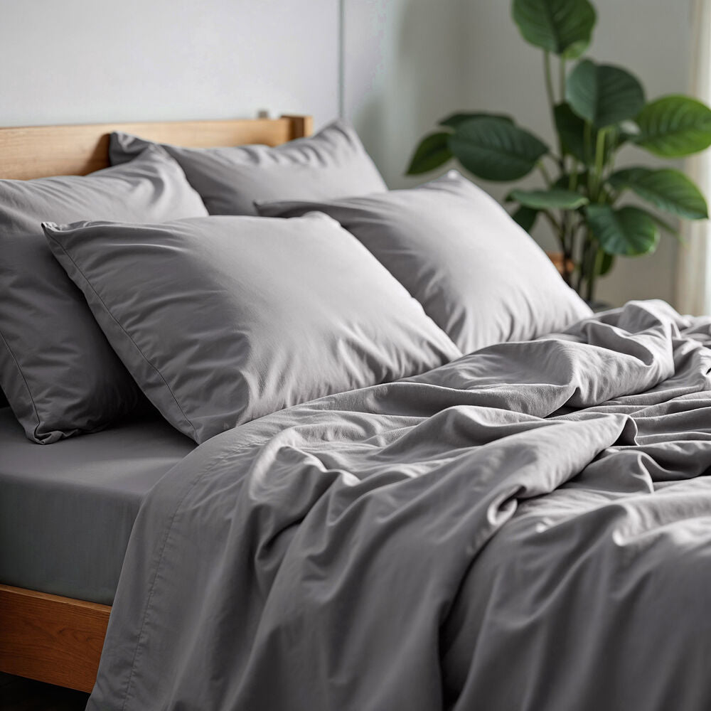 Royal Comfort Cotton Rich Sheet w/ 2x Pillowcases Set 1500TC Indigo