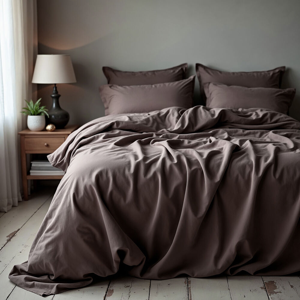 Royal Comfort Cotton Rich King Sheet w/ 2x Pillowcases Set 1500TC Dusk Grey