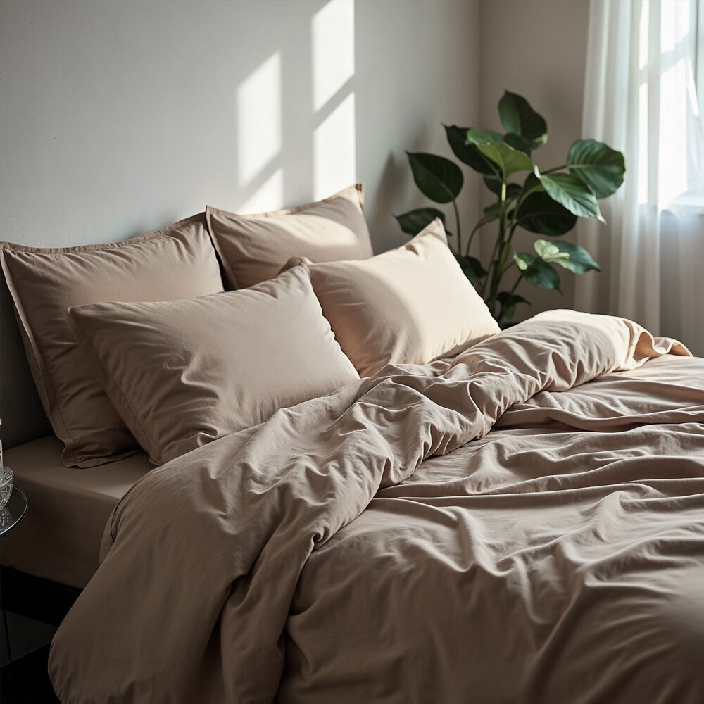 Royal Comfort Cotton Rich King Sheet w/ 2x Pillowcases Set 1500TC Stone