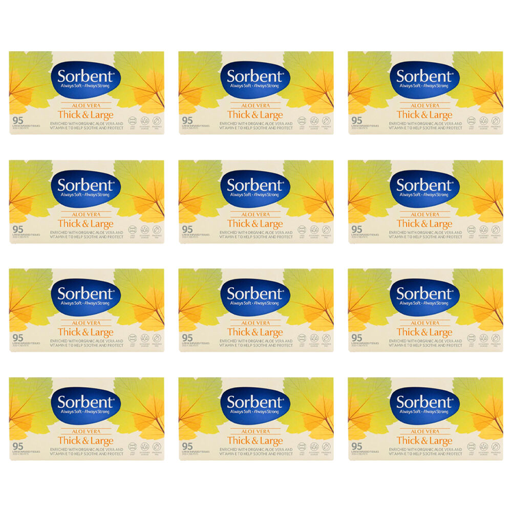 1140pc Sorbent Facial Tissues Thick Large Soft Hypoallergenic
