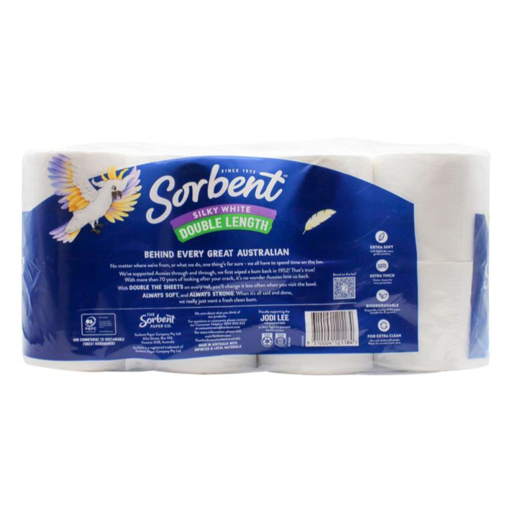 40pc Sorbent Toilet Tissue Double Length Embossed Rolls 360-Sheets