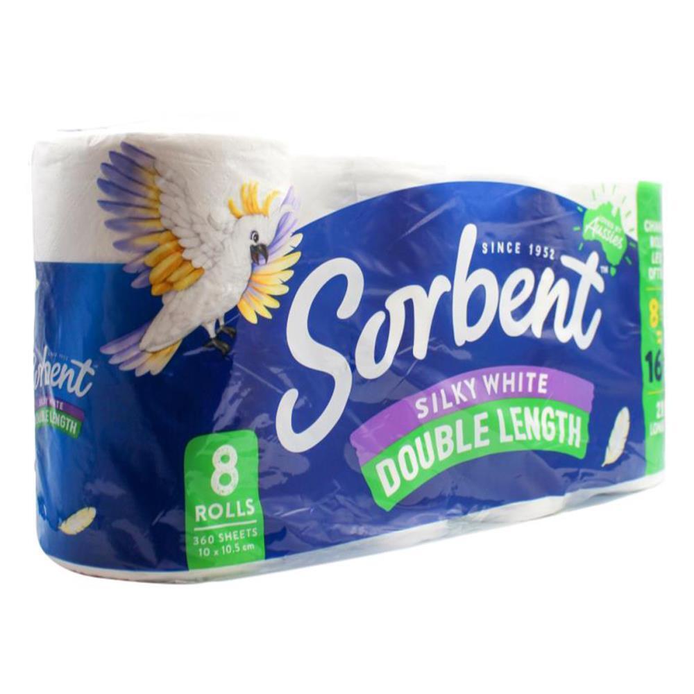 40pc Sorbent Toilet Tissue Double Length Embossed Rolls 360-Sheets