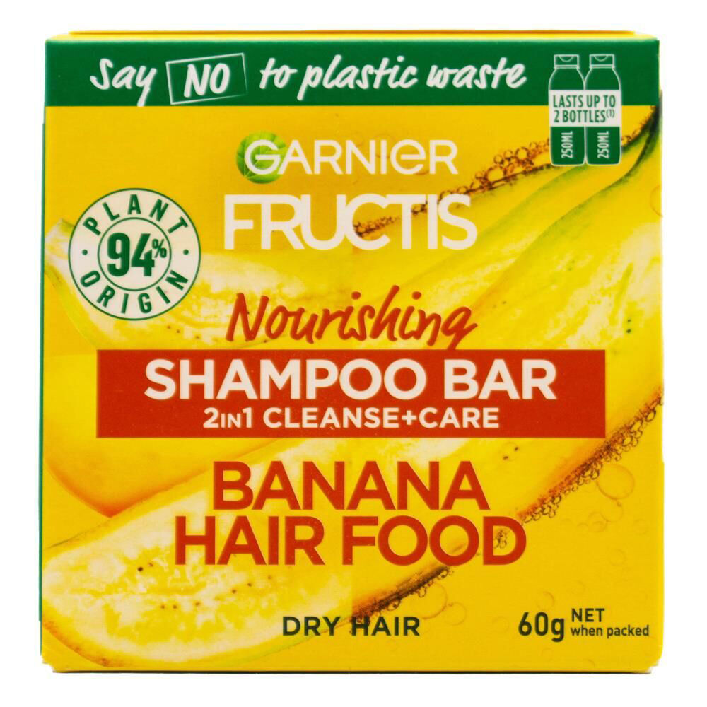 6PK Garnier Fructis 60g Shampoo Bar 2in1 Nourishing Cleanse Care For Dry Hair