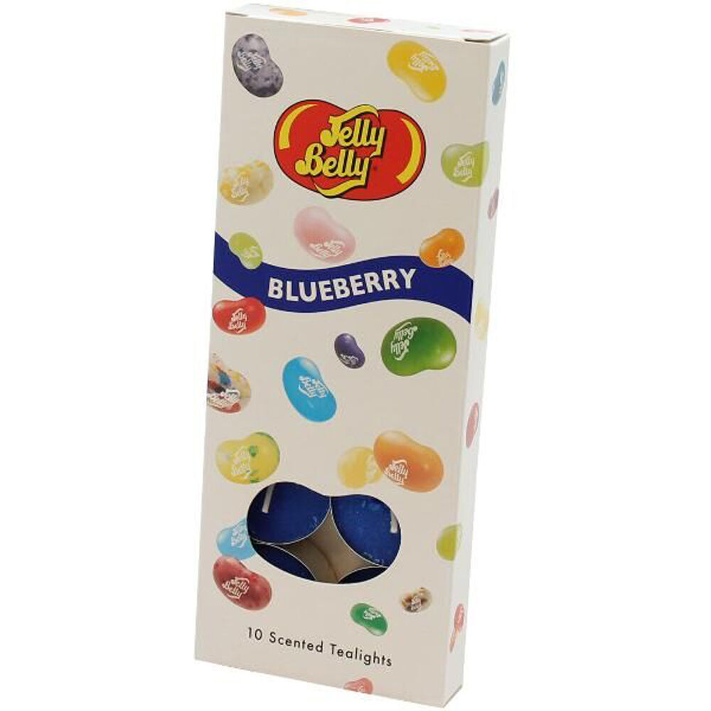 10x 10pc Jelly Belly Blueberry Scented Tealight Candles Home Room Fragrance Blue