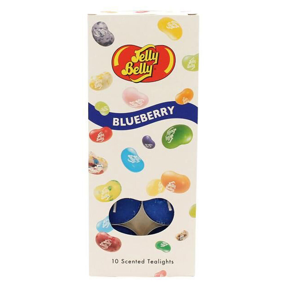 10x 10pc Jelly Belly Blueberry Scented Tealight Candles Home Room Fragrance Blue