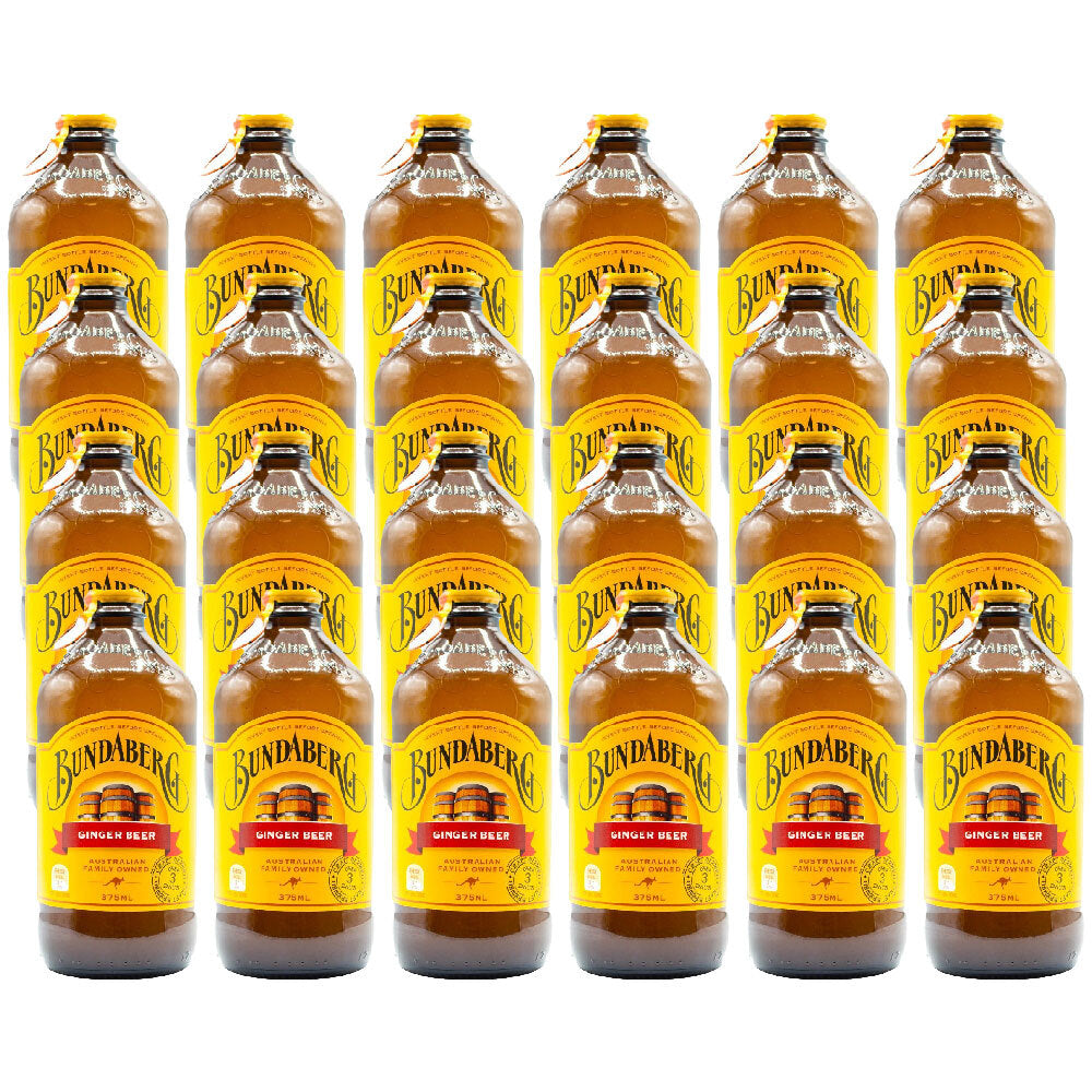 24PK Bundaberg 375ml Ginger Beer Non-Alcoholic Flavoured Drink