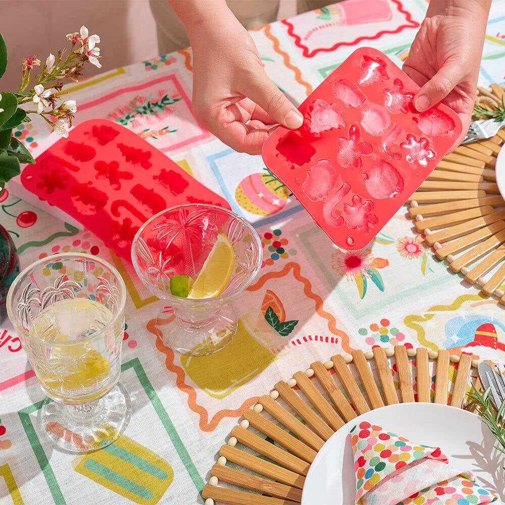 3PK Annabel Trends Festive Christmas Ice Cube Tray 20x13cm Red