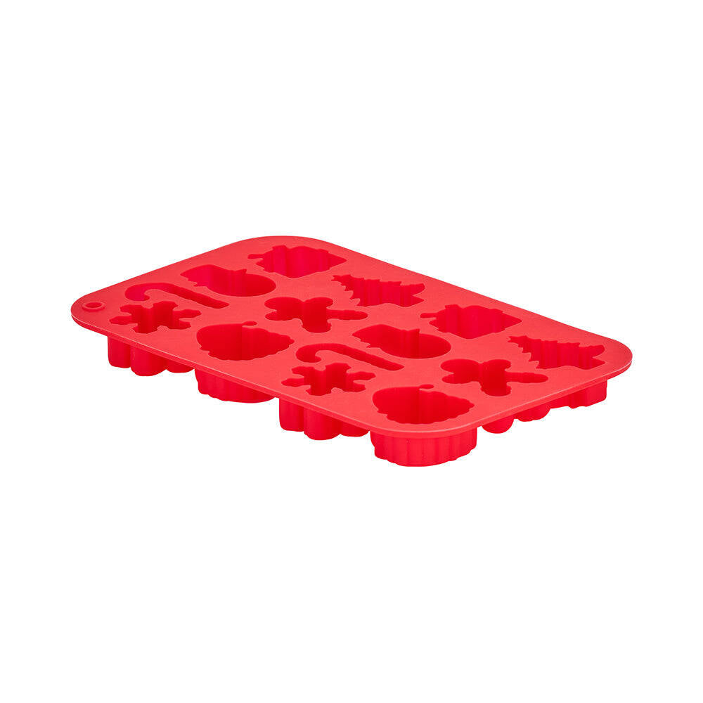 3PK Annabel Trends Festive Christmas Ice Cube Tray 20x13cm Red