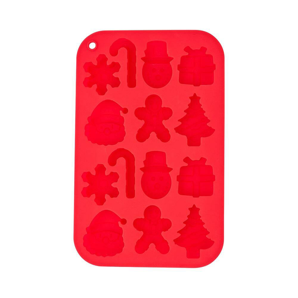 3PK Annabel Trends Festive Christmas Ice Cube Tray 20x13cm Red