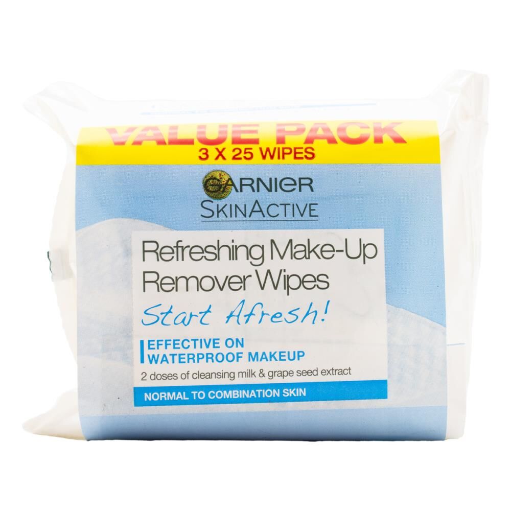 225pc Garnier Skin Active Refreshing Make-Up Remover Wipes