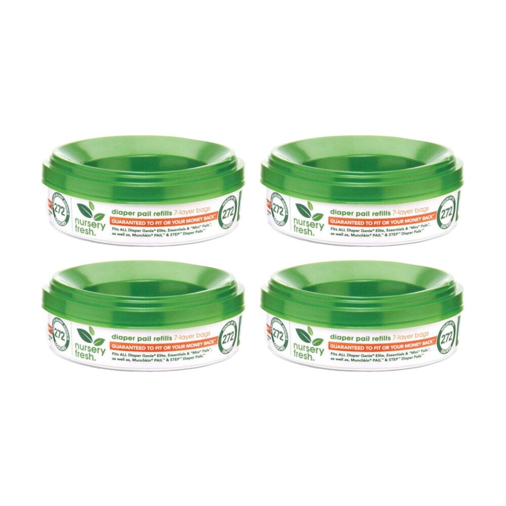 4PK Munchkin Nursery Fresh MPP Diaper Pail/Bin Refill