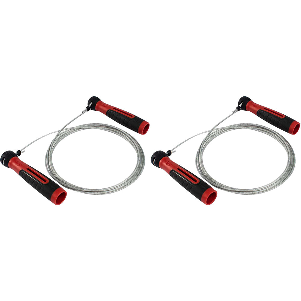 2PK Harbinger 10" 90 Degree Handles Pro Speed Jump Rope Red