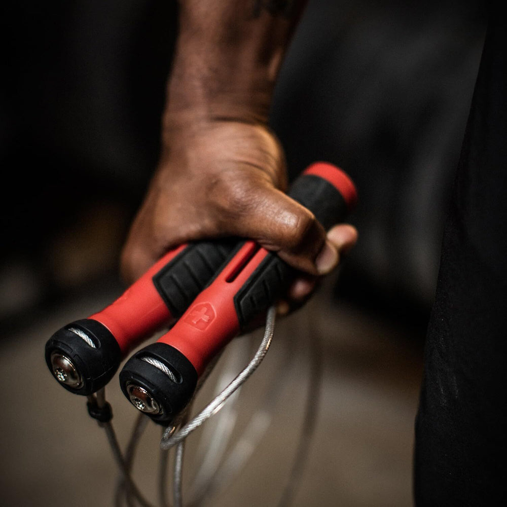 2PK Harbinger 10" 90 Degree Handles Pro Speed Jump Rope Red