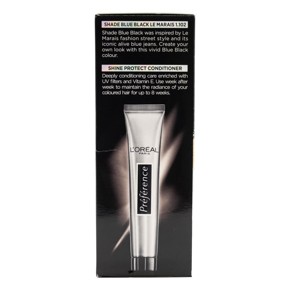 6PK Loreal 204ml Preference Hair Gel Colour - Blue Black 1.102