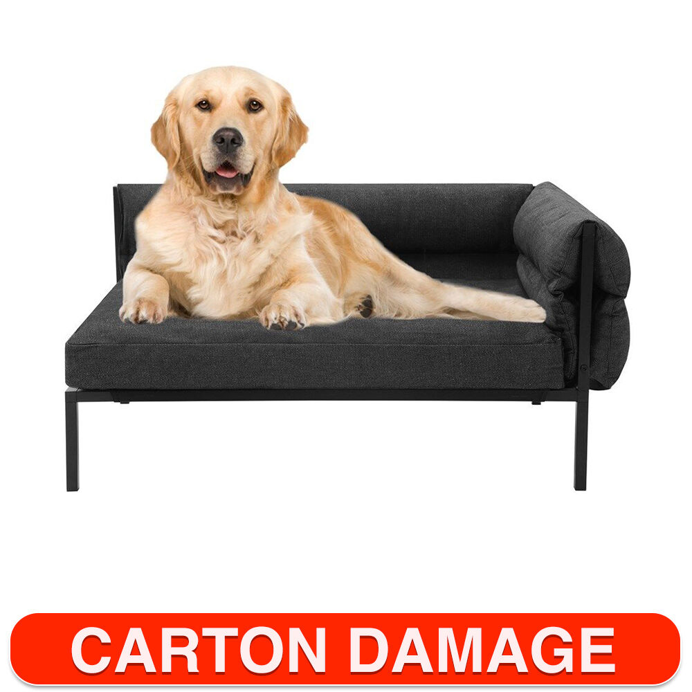 Paws & Claws Elevated Sofa Pet Bed Large 93.5x63cm - Grey Denim