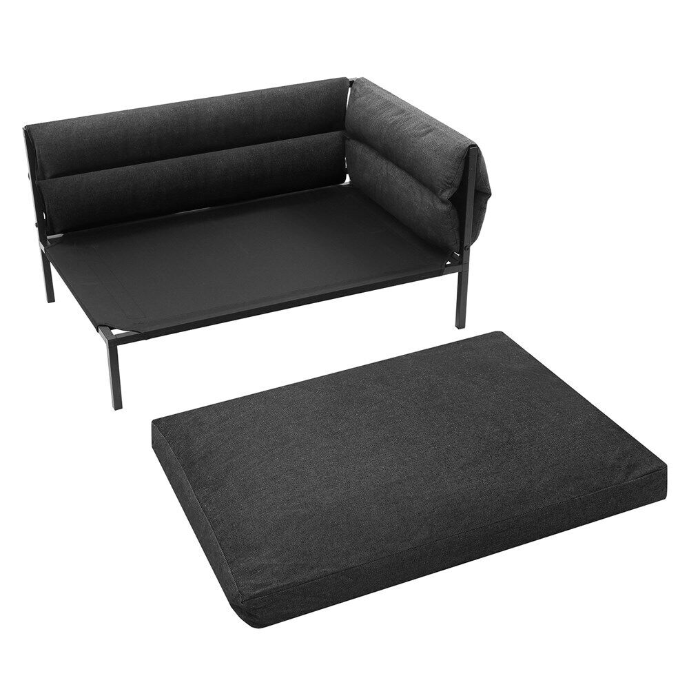 Paws & Claws Elevated Sofa Pet Bed Large 93.5x63cm - Grey Denim